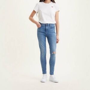 LEVI'S Women's 720 High Rise Super Skinny Jeans Distressed Knee - 27